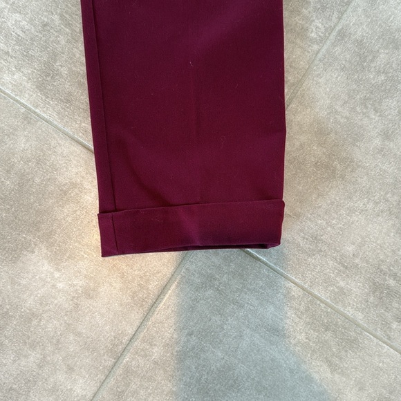 LOFT “The Devin Slim” Tie Waist Slim Pants -Burgundy- Size 10 - Picture 6 of 14
